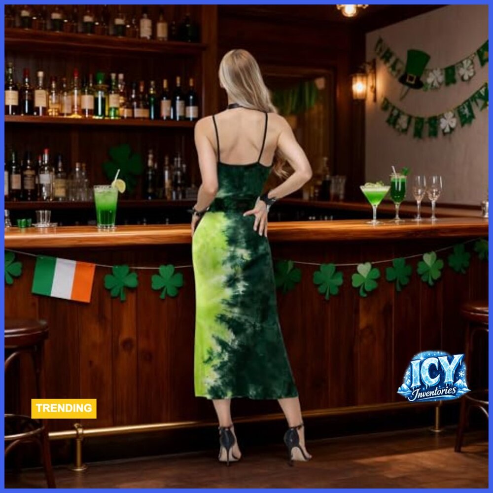 Polyester Elastane Spaghetti Strap Bodycon Maxi D… - image 4